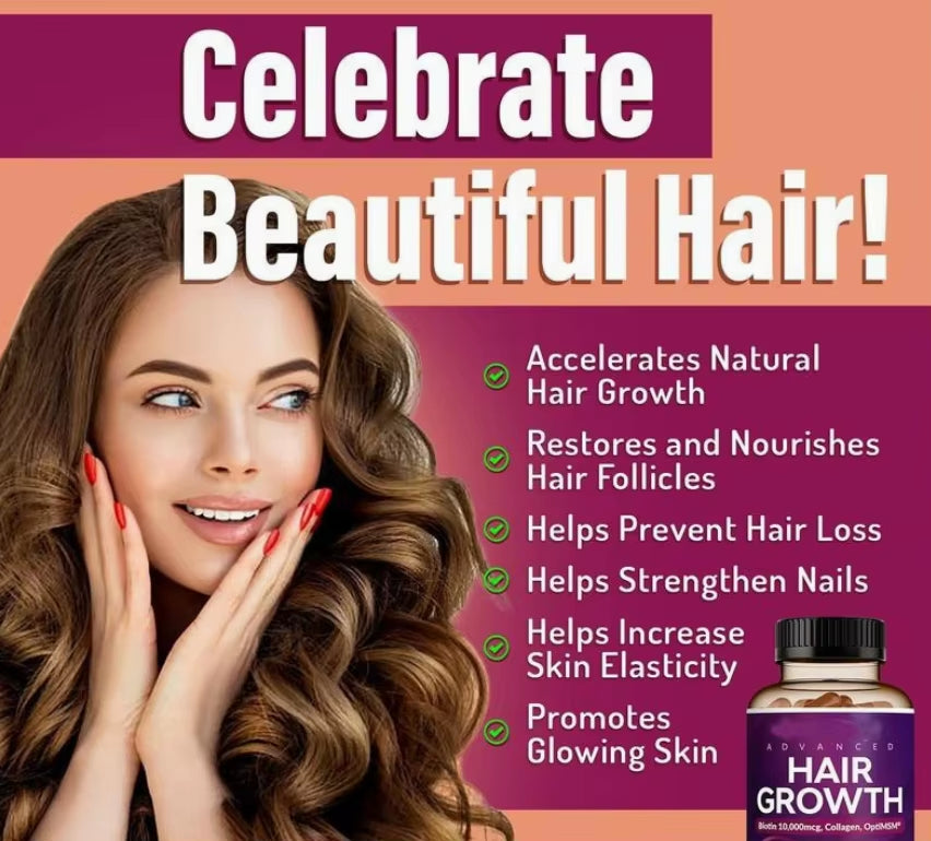 Pre-Order! 24-in-1 Advanced Hair Vitamin Capsules Saw Palmetto Biotin Collagen Healthcare Supplements for Adults Hair Skin Nails Care