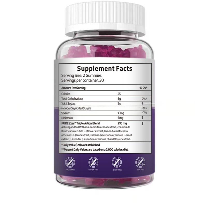 Pre-Order! Vegan Melatonin Gummies for Better Sleep Natural Fruit Flavors Herbal Sleep Support Calming Relaxing Wellness Supplement