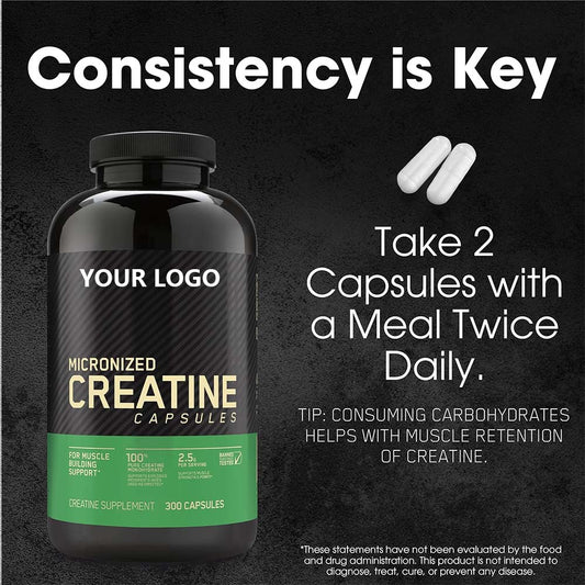 Pre-Order! OEM Nutrition Micronized Creatine Monohydrate Capsules Support Muscle Building Supplements Capsule