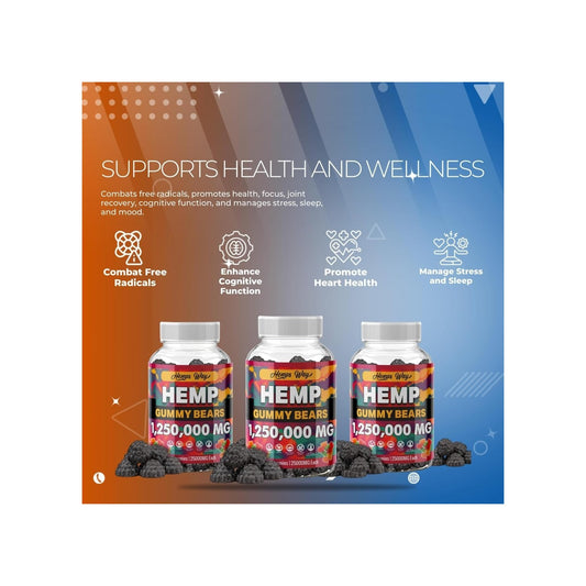 Organic Hemp Gummies for Stresss, Pains, Sleeps, Support- All-Natural, High Potency, Non-GMO, Vegan & 100% Natural Wellness Supplement Prime Vigor XL