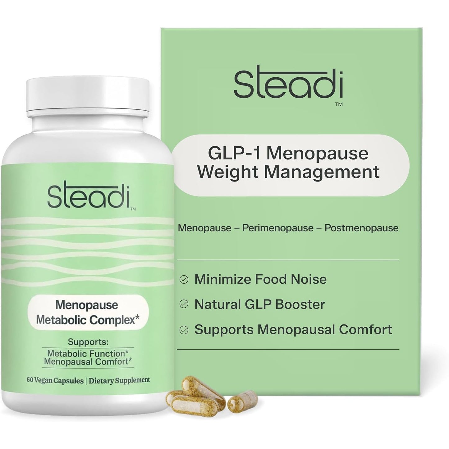 Weight Management Menopause Relief | GLP-1 Menopause Supplement for Women | Multi-Stage Perimenopause to Post Menopausal GLP Support with Berberine, Inulin, Black Cohosh, Rhubarb Extract