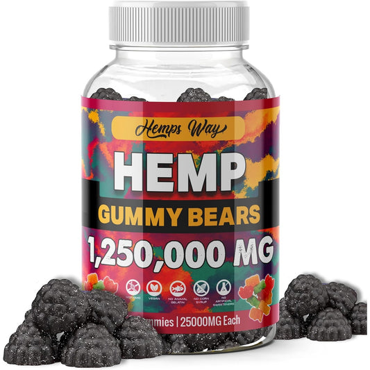 Organic Hemp Gummies for Stresss, Pains, Sleeps, Support- All-Natural, High Potency, Non-GMO, Vegan & 100% Natural Wellness Supplement Prime Vigor XL