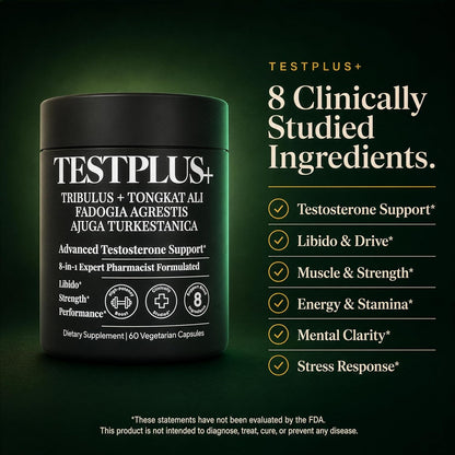 Testosterone Booster for Men, 1,450mg 8-in-1, 700mg Tongkat Ali 200:1, 60ct | Energy, Strength, Focus & Male Vitality Support: Fadogia Agrestis, Turkesterone, Ashwagandha, Tribulus & Maca Root