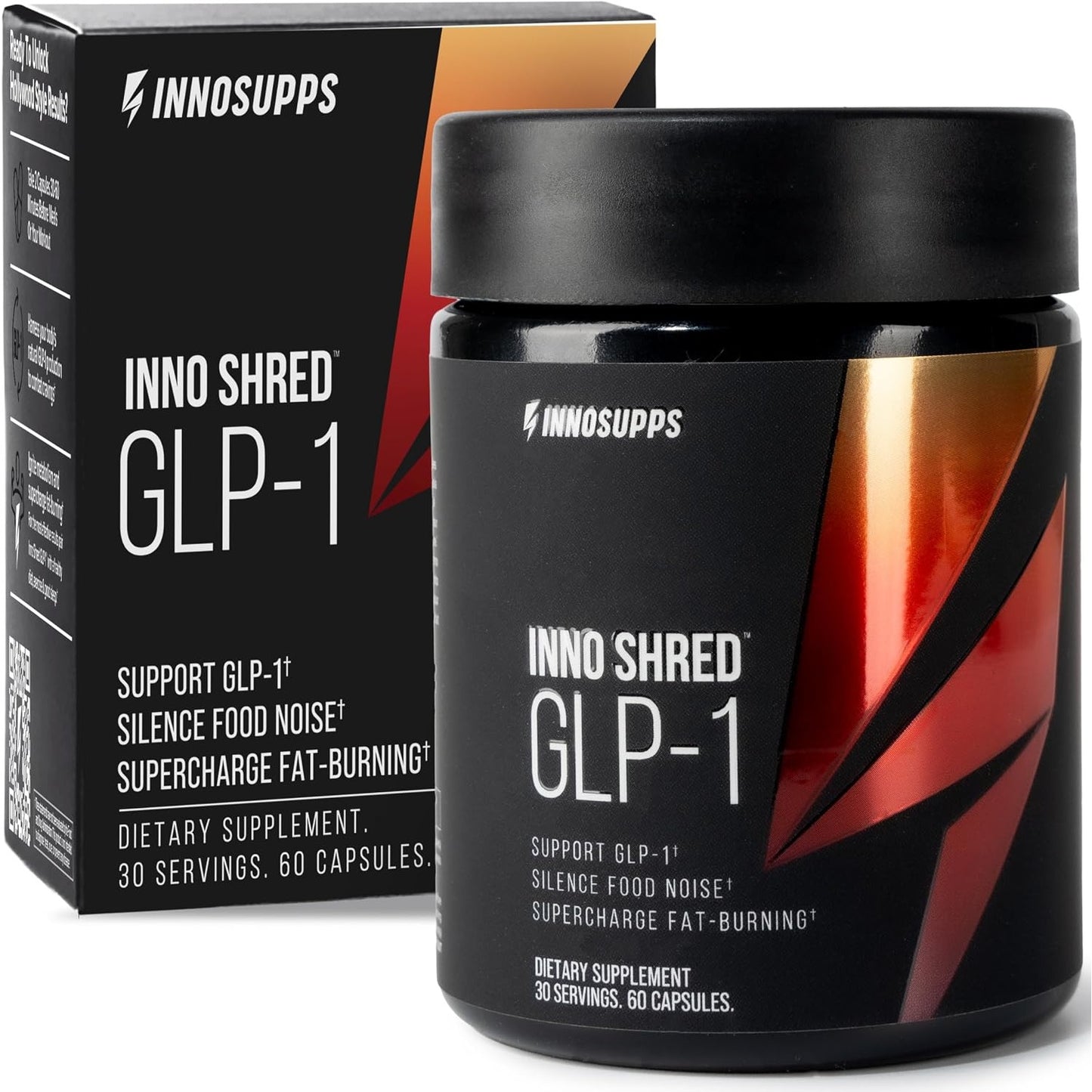 Inno Shred GLP-1 Thermogenic Fat Burner & Appetite Support, 30 Servings | Weight loss, metabolism & energy support with Berberine, Green Coffee Bean, B Vitamins; GLP-1 support for men & women