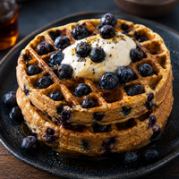 Blueberry Protein Waffles