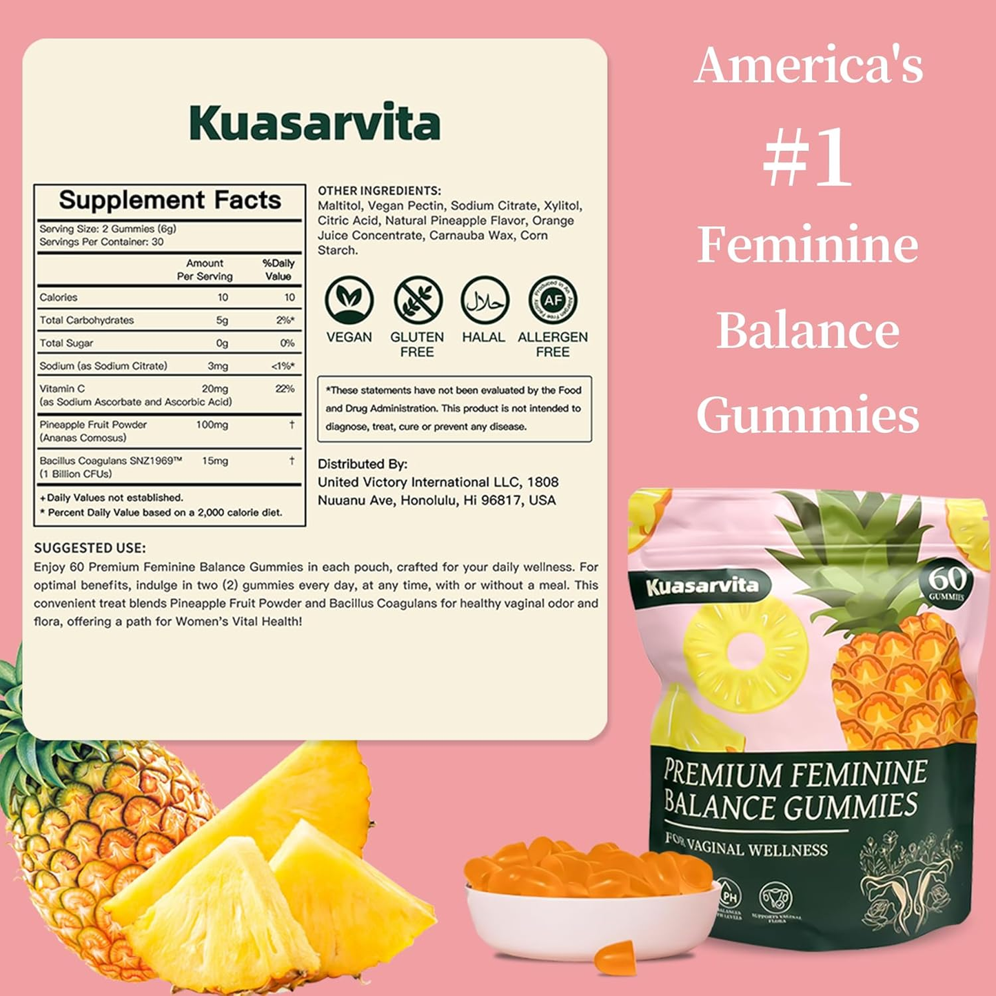 Pre-Order! Feminine Probiotics Gummy for Women PH Balance Digestive Support Vitamin Supplement | Probiotic Gummies