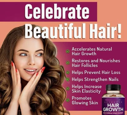 Pre-Order! 24-in-1 Advanced Hair Vitamin Capsules Saw Palmetto Biotin Collagen Healthcare Supplements for Adults Hair Skin Nails Care
