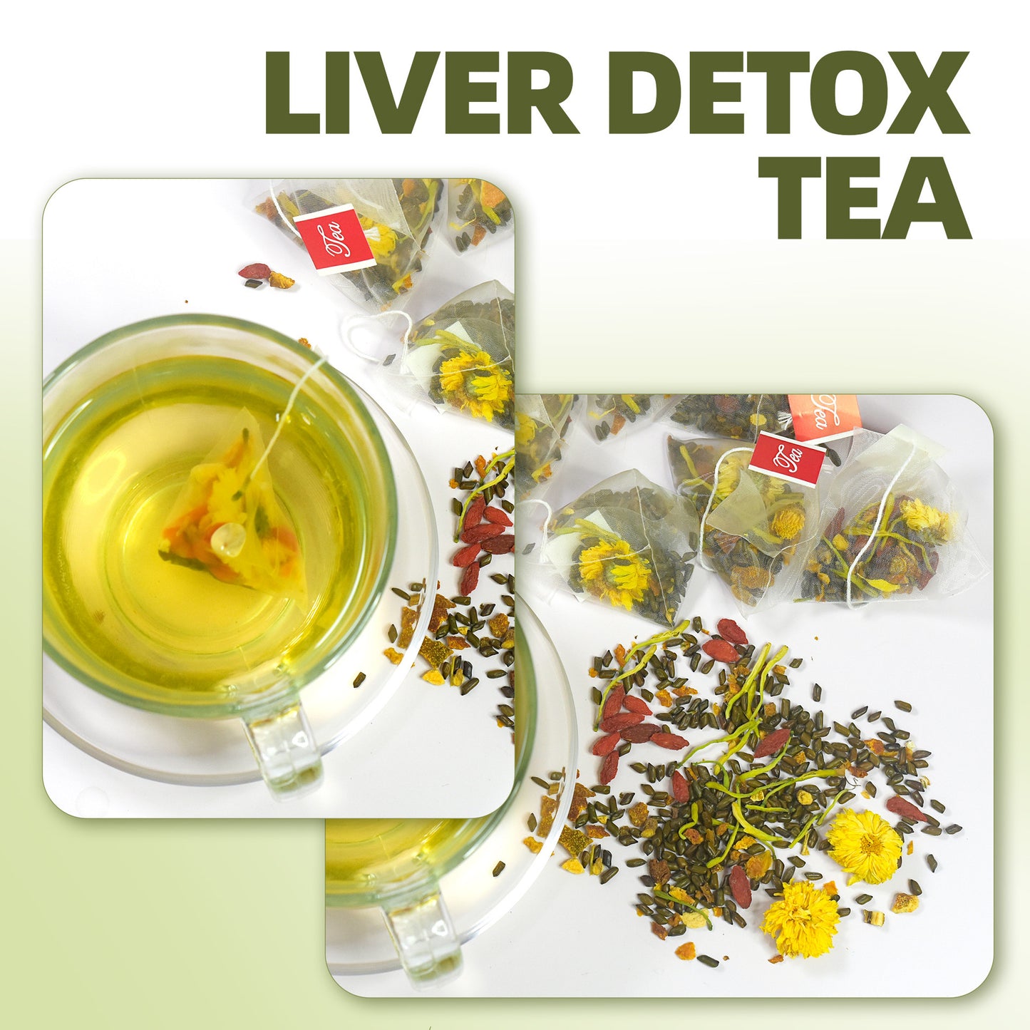 Pre-Order! Liver Detox Tea Mulberry Leaf Dandelion Kudzu Goji Berry Cleanse 5g 20 Count 100g Sachet Healthy Drink