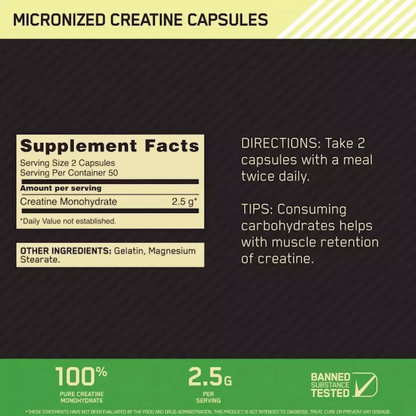 Pre-Order! OEM Nutrition Micronized Creatine Monohydrate Capsules Support Muscle Building Supplements Capsule