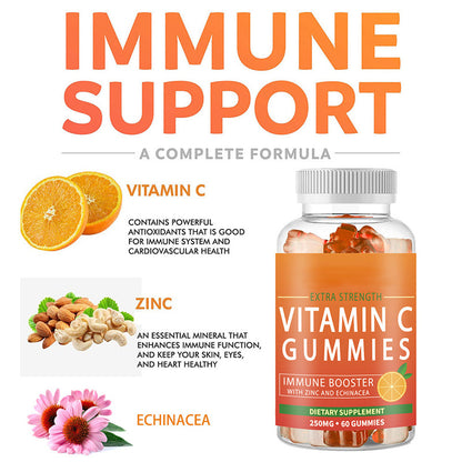 Pre-Order! Mint Flavored Orange Sour Vitamin C Gummies Hard Fruit-Infused Coated Candies 60 Count